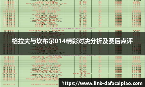 格拉夫与坎布尔014精彩对决分析及赛后点评