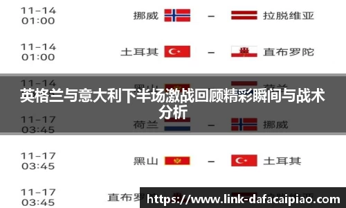 英格兰与意大利下半场激战回顾精彩瞬间与战术分析